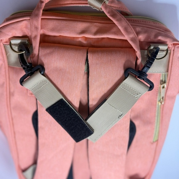 Pink Diaper Bag Backpack USB Charging w/ Changing Pad Baby Travel Bag NWOT - Picture 10 of 13